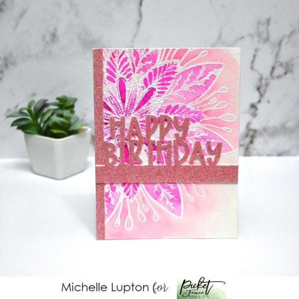 Picket Fence Studios Slim Line Happy Birthday Word  Die (SDCS-133)