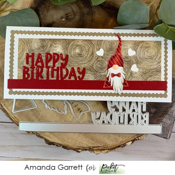 Picket Fence Studios Slim Line Happy Birthday Word  Die (SDCS-133)