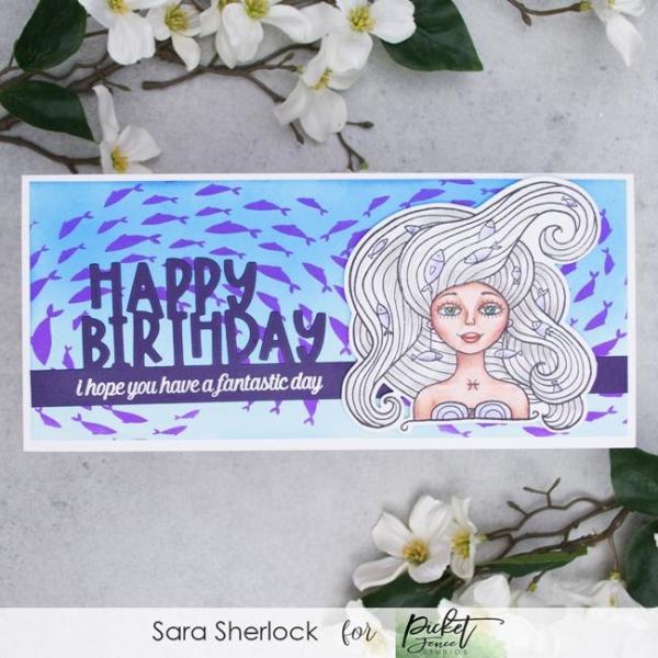 Picket Fence Studios Slim Line Happy Birthday Word  Die (SDCS-133)