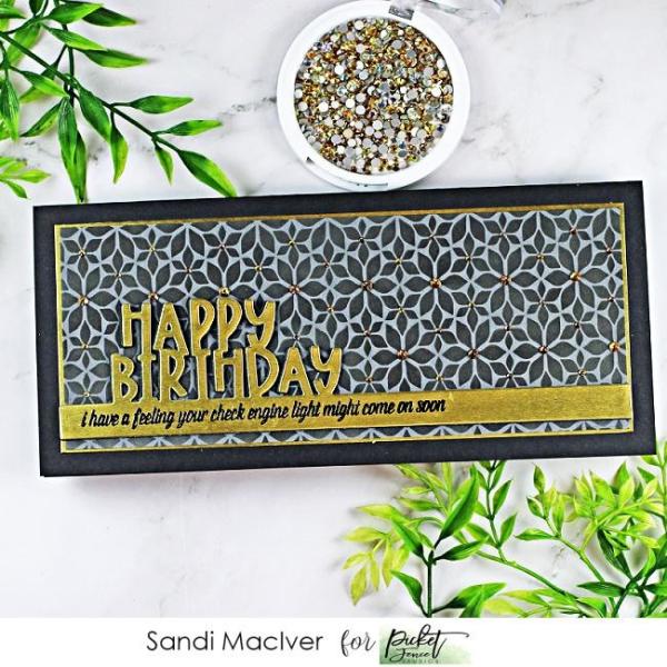 Picket Fence Studios Slim Line Happy Birthday Word  Die (SDCS-133)