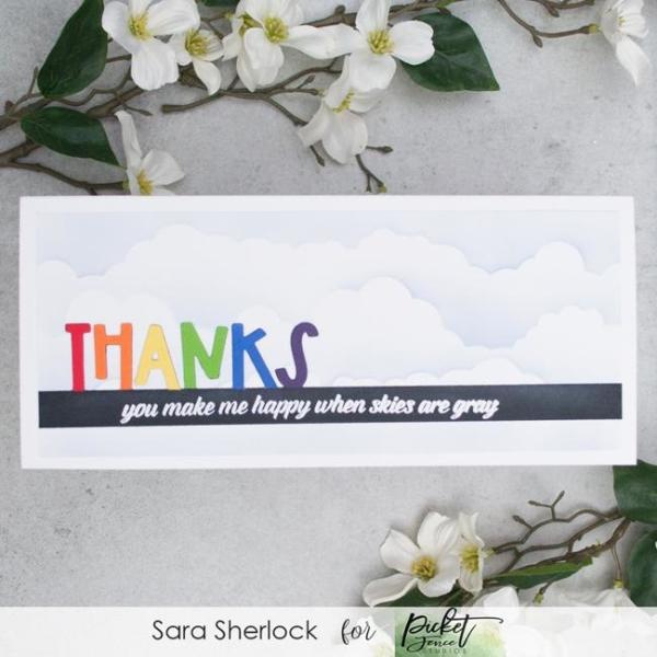 Picket Fence Studios Slim Line Thanks Word Die (SDCS-134)