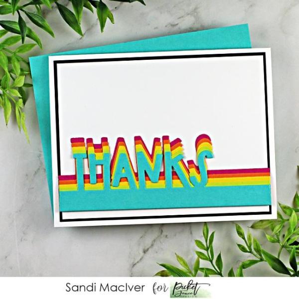 Picket Fence Studios Slim Line Thanks Word Die (SDCS-134)