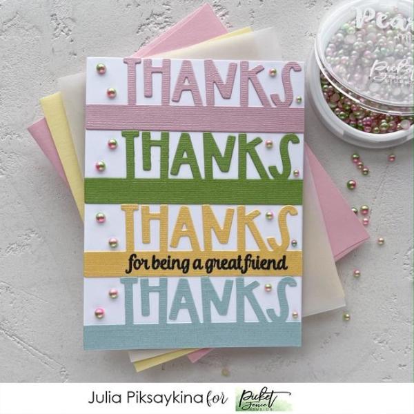 Picket Fence Studios Slim Line Thanks Word Die (SDCS-134)