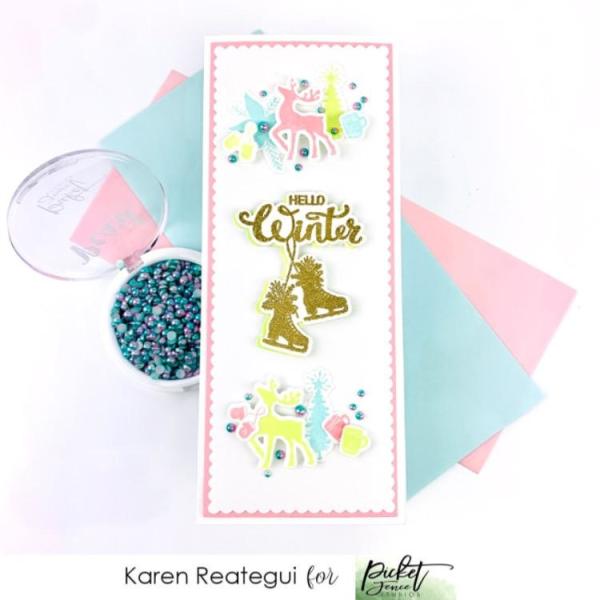 Picket Fence Studios Gradient Flatback Pearls Aquamarine & Pale Pink   - Halbperlen