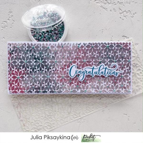 Picket Fence Studios Gradient Flatback Pearls Aquamarine & Pale Pink   - Halbperlen