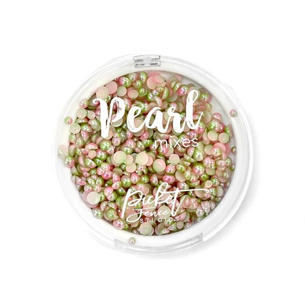 Picket Fence Studios Gradient Flatback Pearls Lime Green & Pale Pink  Schmucksteine