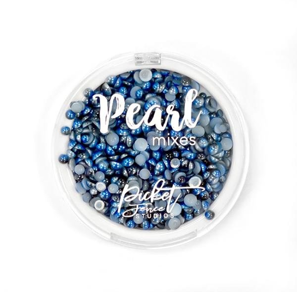 Picket Fence Studios Gradient Flatback Pearls Navy Blue & Charcoal Gra  - Halbperlen