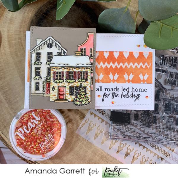 Picket Fence Studios Gradient Flatback Pearls Tangerine & Sunlight Yel  - Halbperlen
