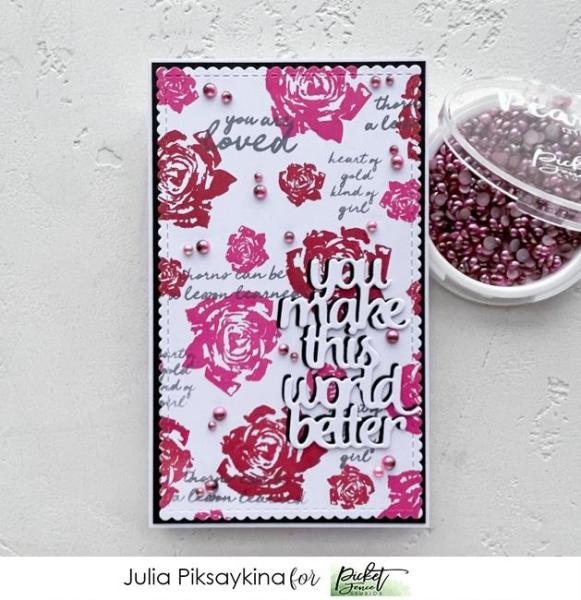 Picket Fence Studios  Gradient Flatback Pearls True Pink & Milk Chocola  - Halbperlen