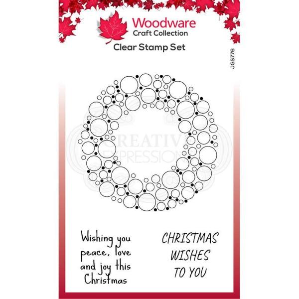 Woodware are Bubble Holiday Wreath Clear Stamp (JGS776)  Clear Stamps - Stempel 