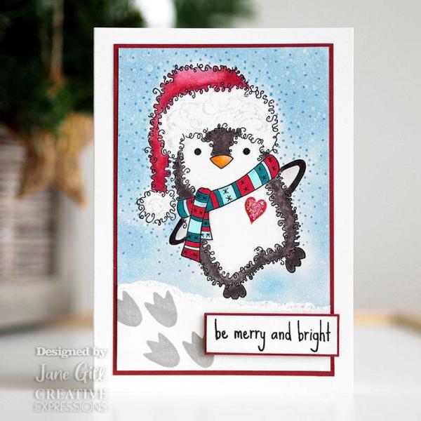 Woodware Festive Fuzzies Penguin   Clear Stamps - Stempel 