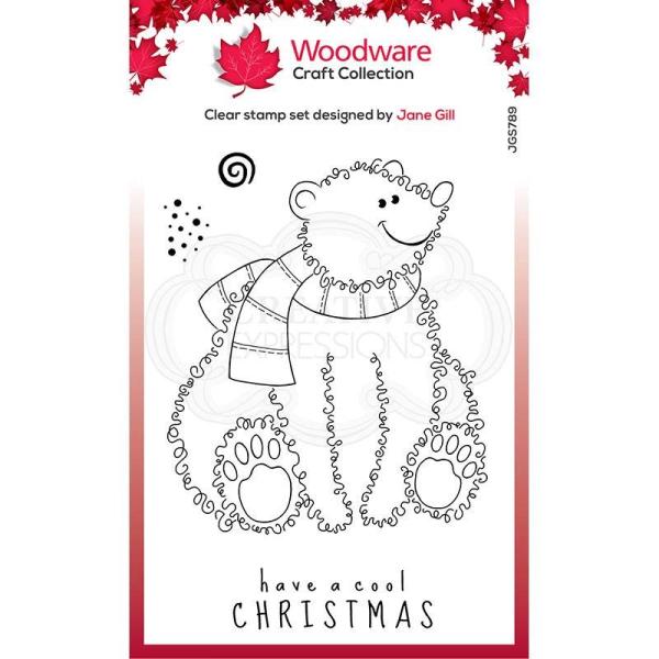 Woodware Festive Fuzzies Polar Bear   Clear Stamps - Stempel 