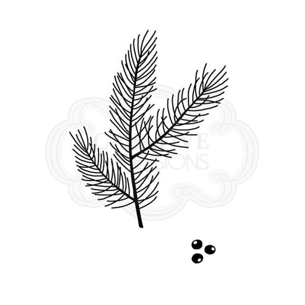 Woodware Mini Pine Branch   Clear Stamps - Stempel 