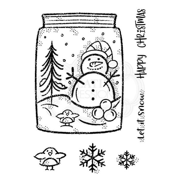 Woodware Snow Jar   Clear Stamps - Stempel 