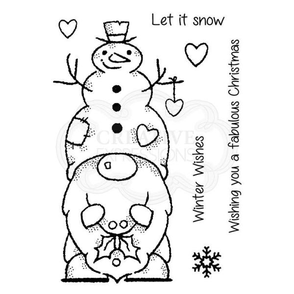 Woodware Snow Gnome   Clear Stamps - Stempel 