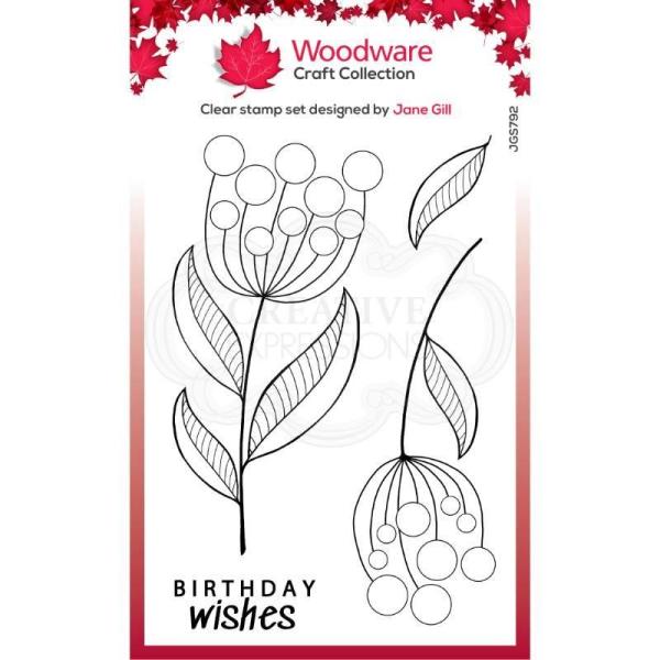 Woodware Bubble Bloom Jeanie   Clear Stamps - Stempel 