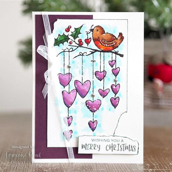 Woodware Hanging Hearts   Clear Stamps - Stempel 