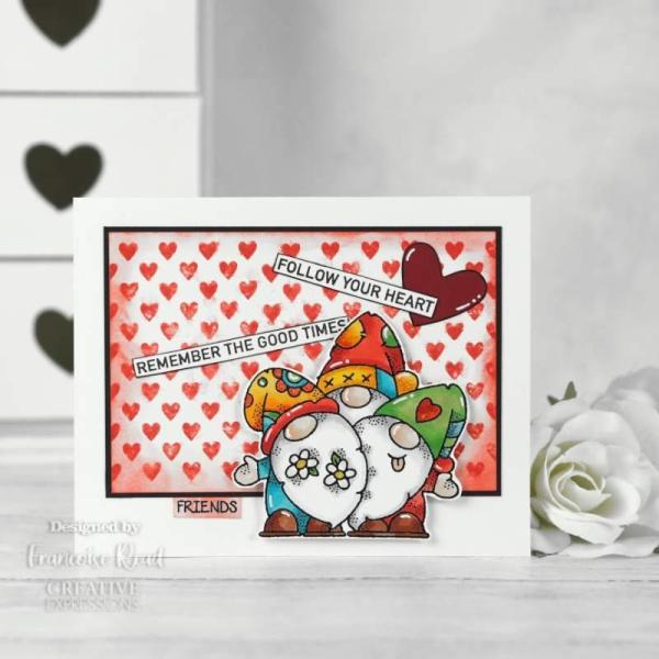Woodware Mini Heart Background   Clear Stamp - Stempel 