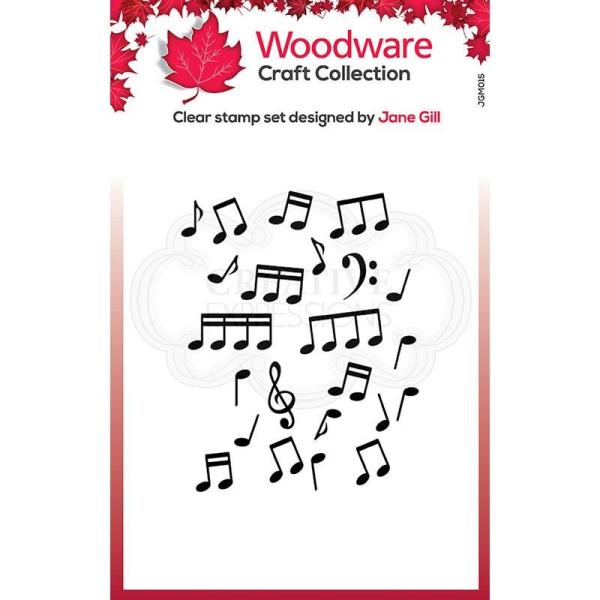 Woodware Mini Music Background   Clear Stamp - Stempel 
