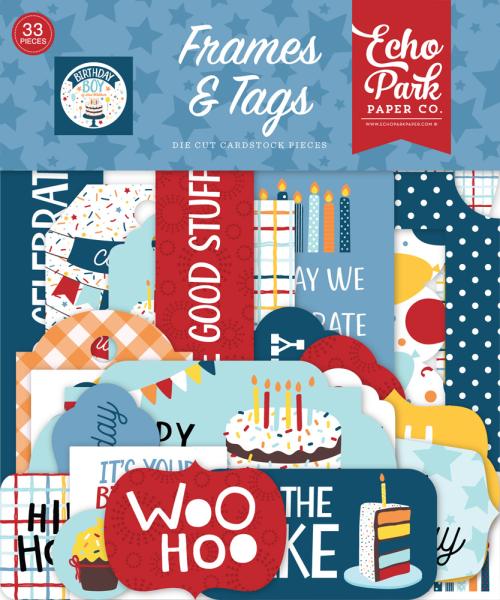 Echo Park "Birthday Boy" Ephemera Frames & Tags