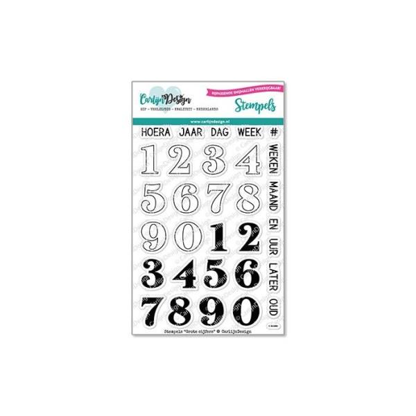 Carlijn Design Grote Cijfers Clear Stamps - Stempel 