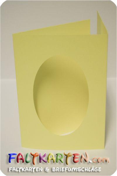 Passepartoutkarte oval 3-Fach DIN A6 in taupe