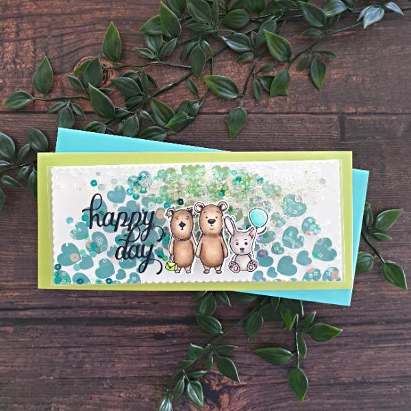 Picket Fence Studios Slim Line Rainbow of Hearts Stencil - Schablone