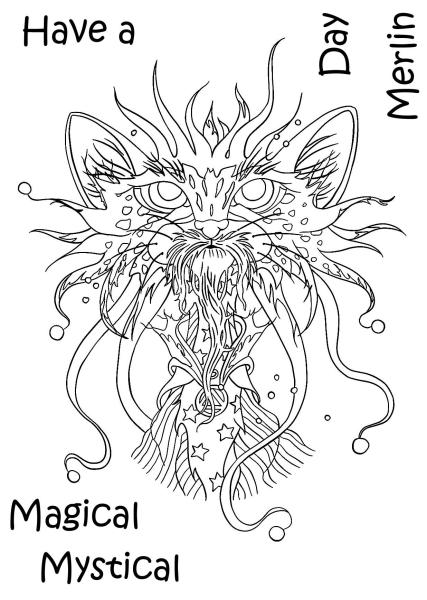 The Card Hut Crazy Cats Mog Merlin  Clear Stamps Stempelset 