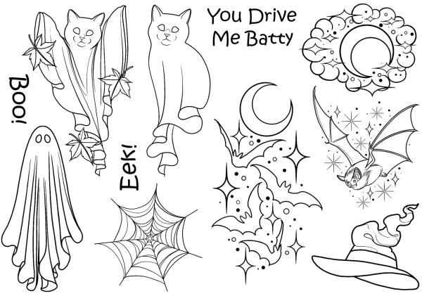 The Card Hut Spectres and Spookitties  Clear Stamps Stempelset 