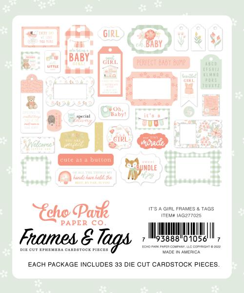 Echo Park "It's A Girl" Frames & Tags