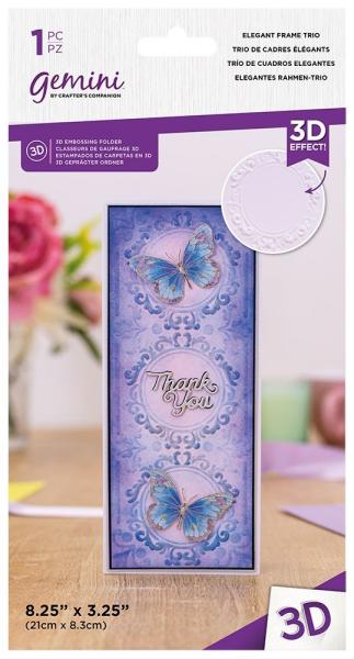 Gemini Elegant Frame Trio 3D Embossing Folder - Prägeschablone - Eleganter Rahmen Trio