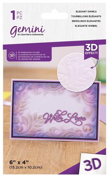 Gemini Elegant Swirls 3D Embossing Folder - Prägeschablone - Elegante Wirbel