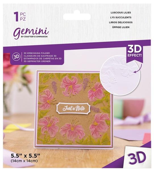 Gemini Luscious Lilies 3D Embossing Folder - Prägeschablone - Lilien