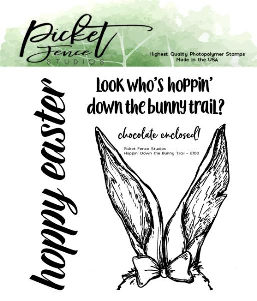 Picket Fence Studios Hoppin' Down the Bunny Trail 4x4 Inch Clear Stamps