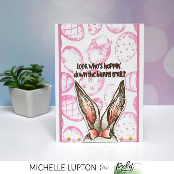 Picket Fence Studios Hoppin' Down the Bunny Trail 4x4 Inch Clear Stamps