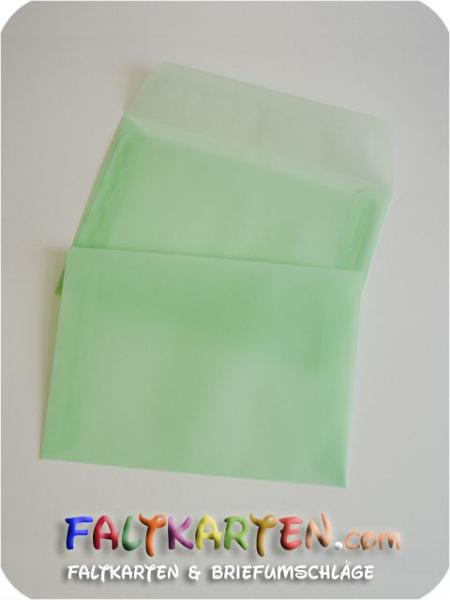transparente Briefumschläge - Briefhüllen in grün, DIN C6, 100g/m², Nassklebung