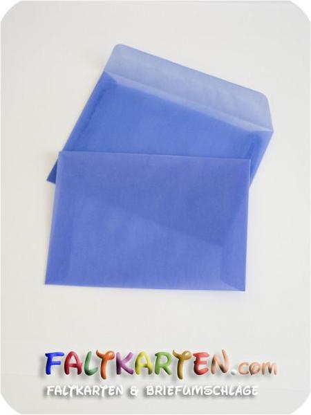 transparente Briefumschläge - Briefhüllen in blau, DIN C6, 100g/m², Nassklebung