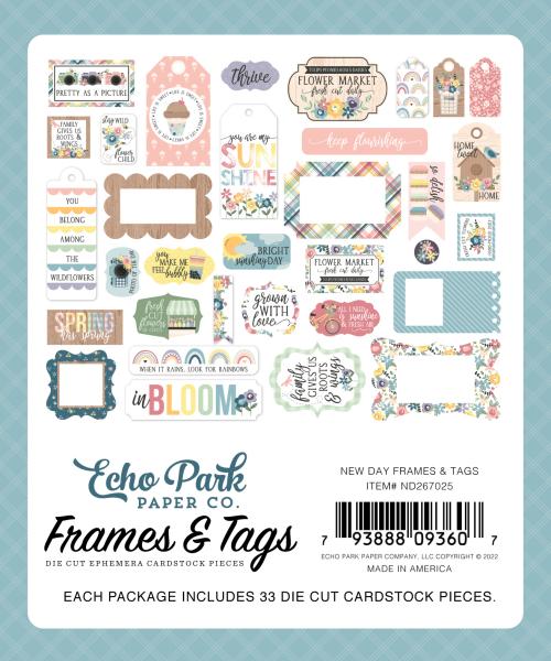 Echo Park "New Day" Ephemera Frames & Tags