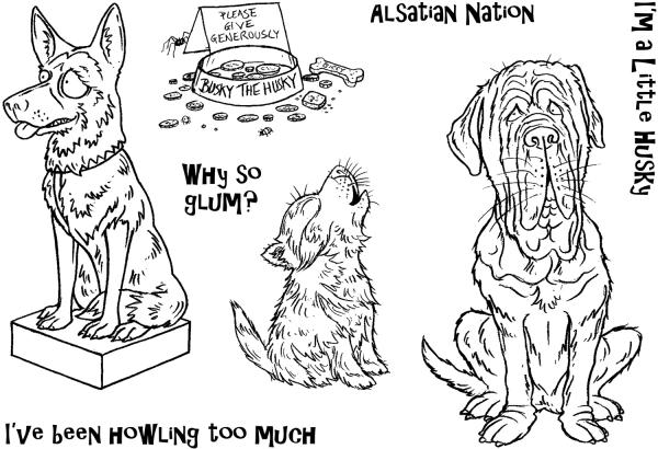 The Card Hut In The Doghouse: Howling Too much  Clear Stamps Stempelset 