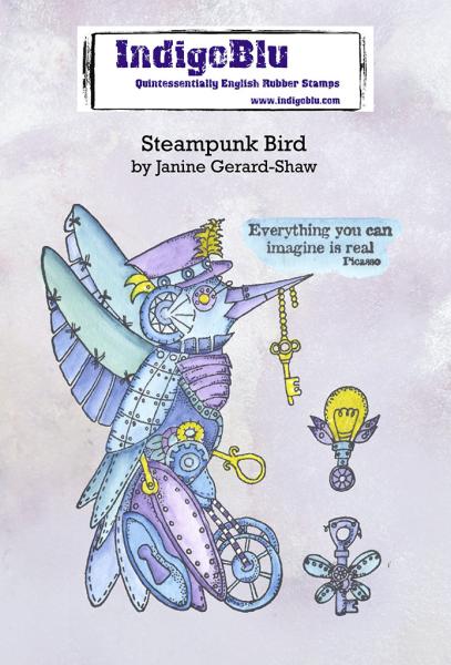 IndigoBlu "Steampunk Bird" A6 Rubber Stamp