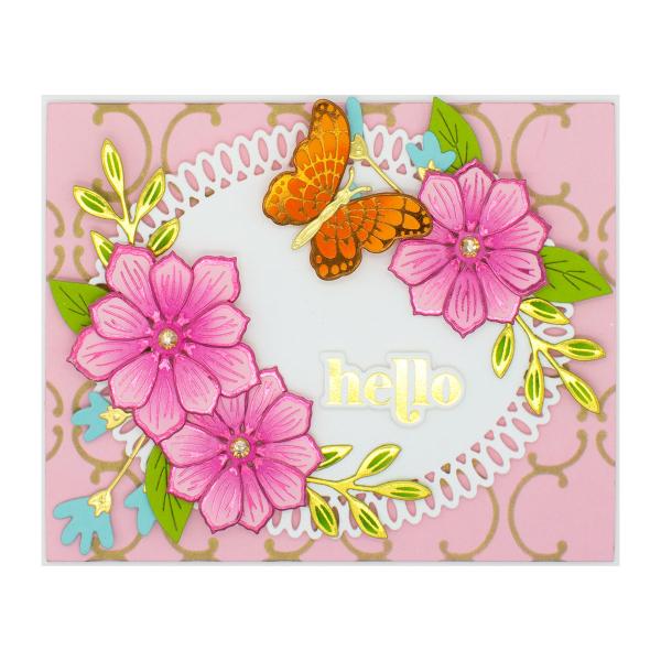 Spellbinders Hotfoil Plate - Glimmer Edge Flowers Glimmer