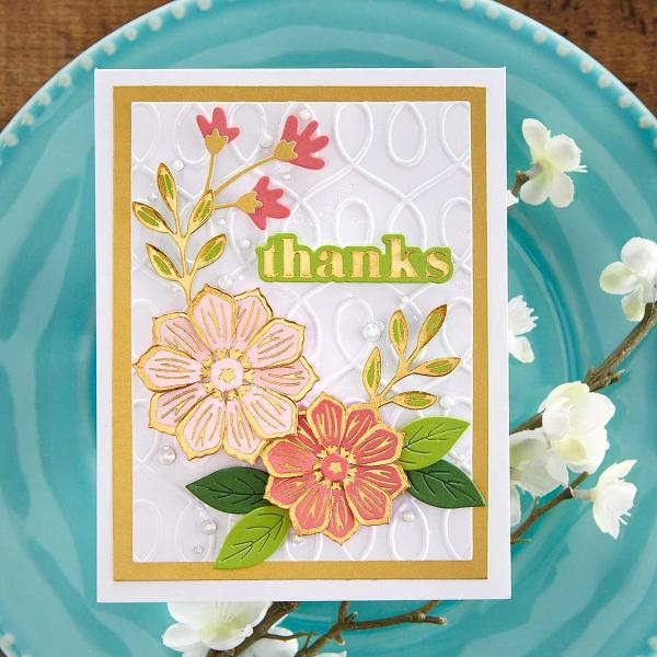 Spellbinders Hotfoil Plate - Glimmer Edge Flowers Glimmer