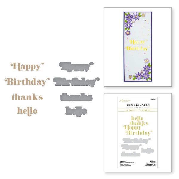 Spellbinders Hotfoil Plate - Be Bold Glimmer Sentiments Glimmer