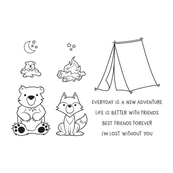 Spellbinders Stempelset "Campfire Critters"