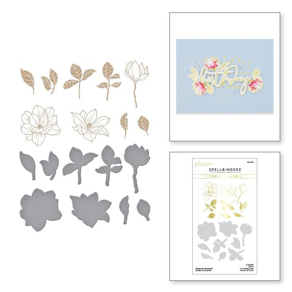 Spellbinders Hotfoil Plate - Magnolia Bouquet Glimmer