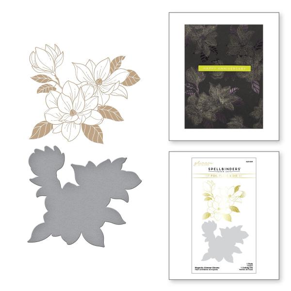 Spellbinders Hotfoil Plate - Magnolia Glimmer Blooms Glimmer