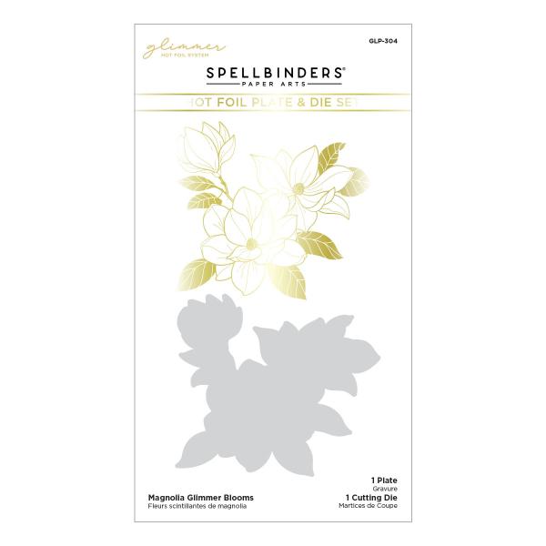 Spellbinders Hotfoil Plate - Magnolia Glimmer Blooms Glimmer