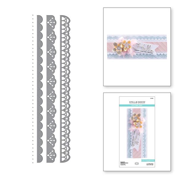 Spellbinders Die " Romantic Slimline Borders Etched" Stanzschablone