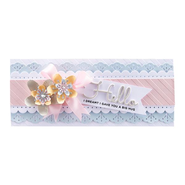 Spellbinders Die " Romantic Slimline Borders Etched" Stanzschablone