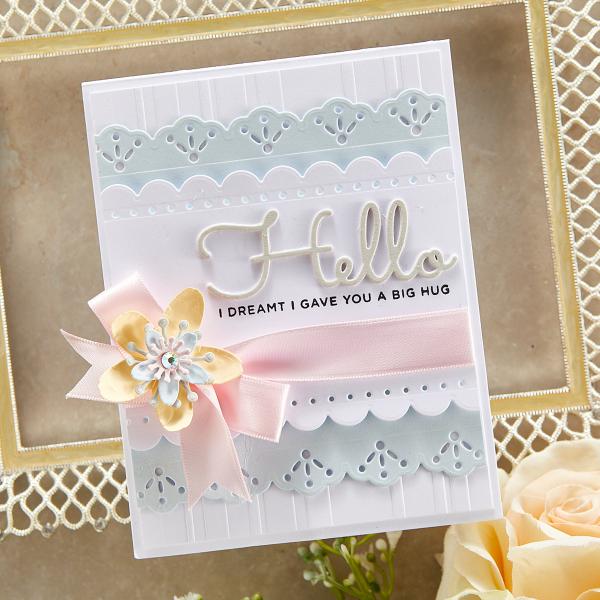Spellbinders Die " Romantic Slimline Borders Etched" Stanzschablone